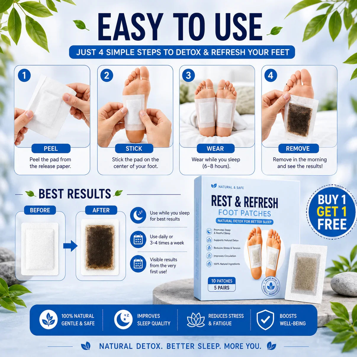 AYURVEDIC POWER Foot Patches | Buy 1 Get 19 FREE