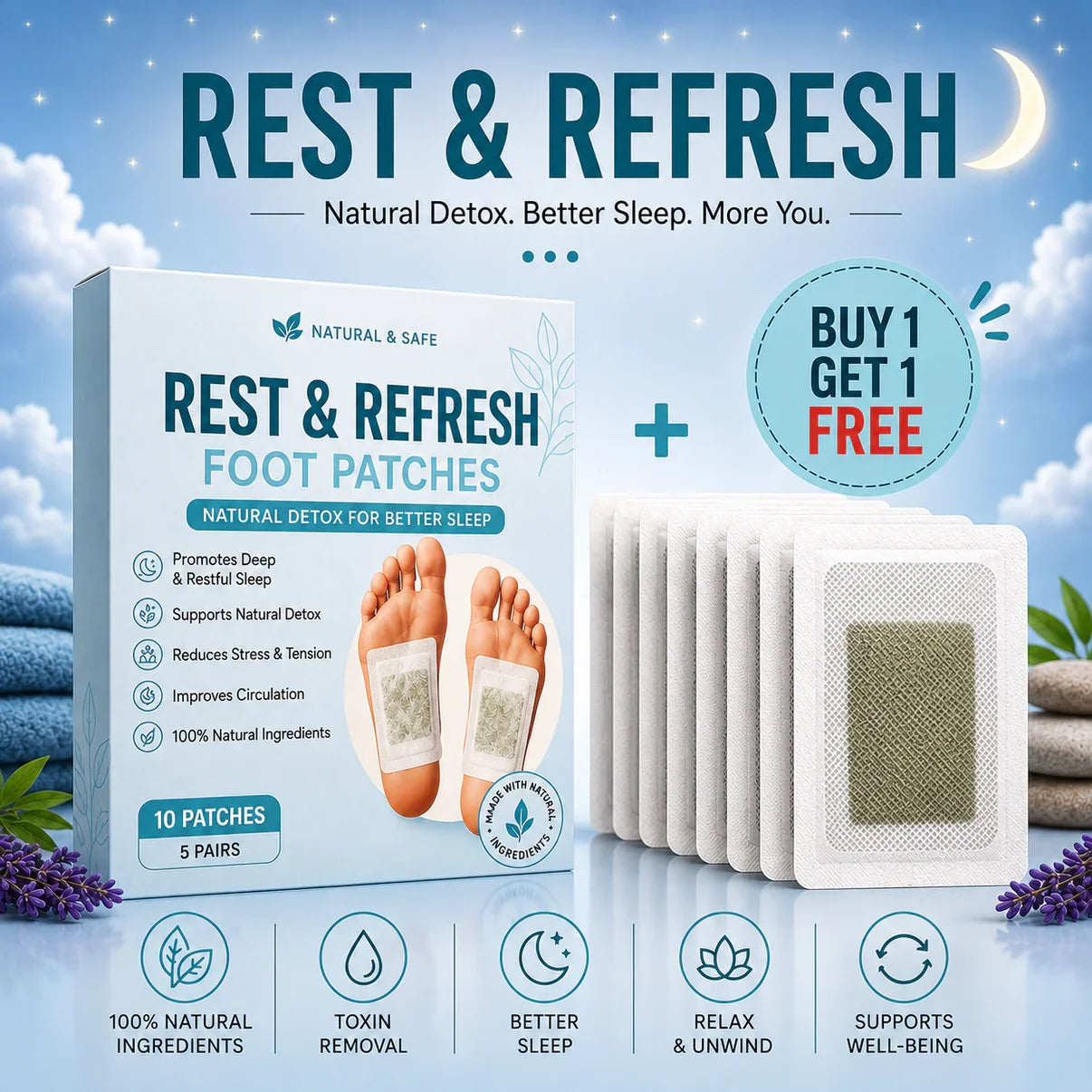AYURVEDIC POWER Foot Patches | Buy 1 Get 19 FREE