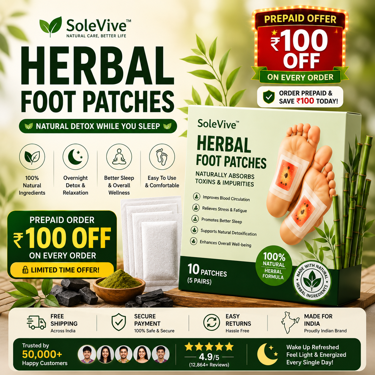 SoleVive™ Herbal Foot Patches | Buy 1 Get 1 FREE