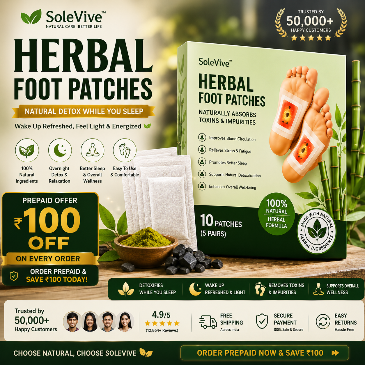 SoleVive™ Herbal Foot Patches | Buy 1 Get 1 FREE