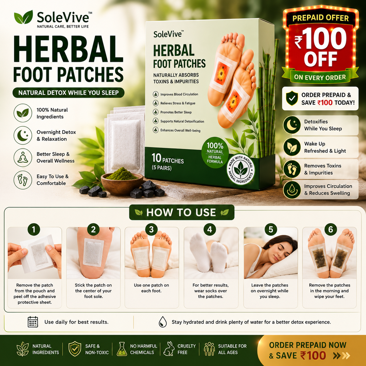 SoleVive™ Herbal Foot Patches | Buy 1 Get 1 FREE