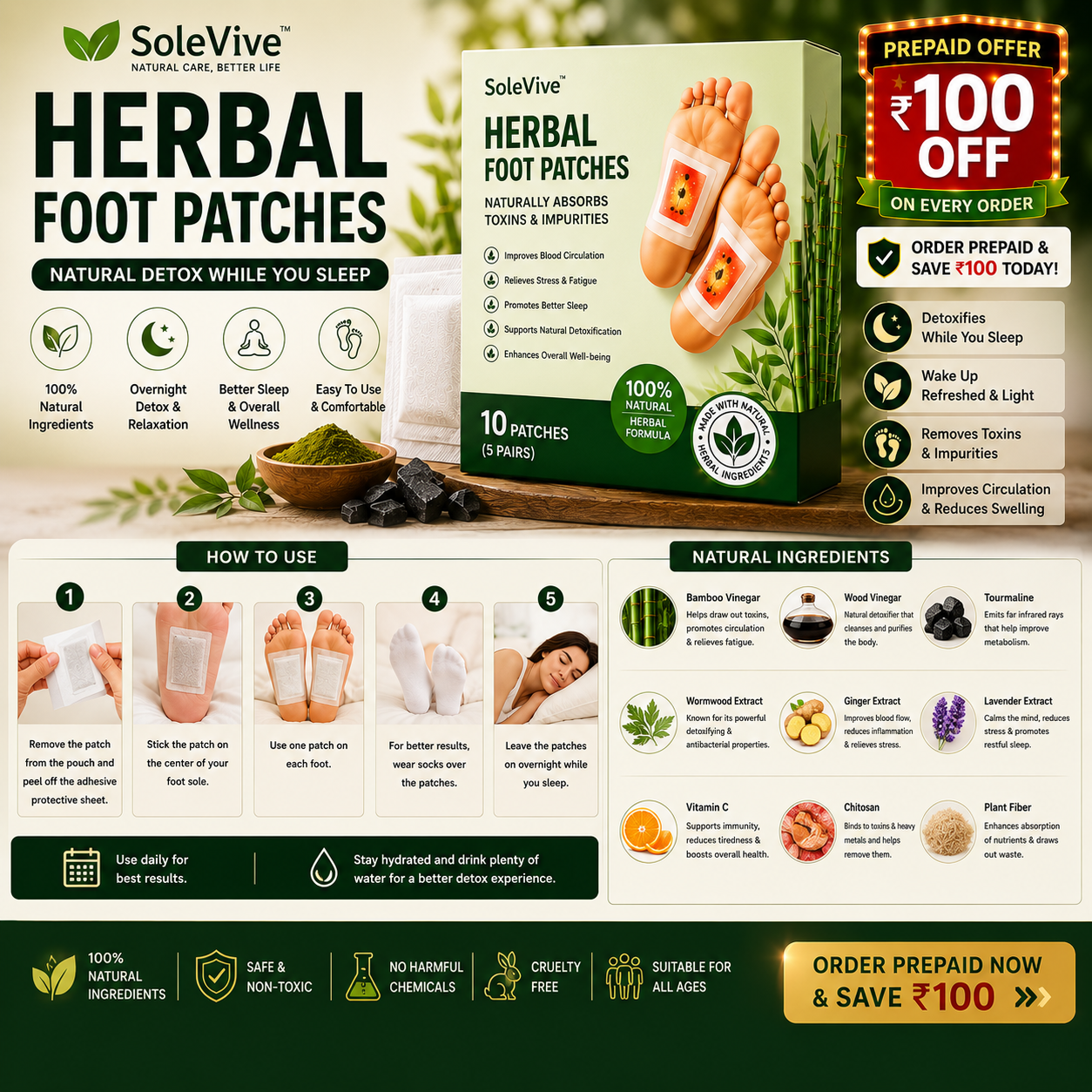 SoleVive™ Herbal Foot Patches | Buy 1 Get 1 FREE